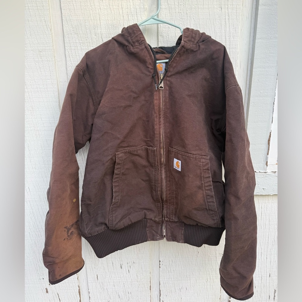 Carhartt Brown Hooded Work Jacket